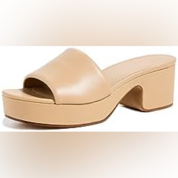 VINCE  “ Margo “ Platform Leather Slip on Sandals Heels